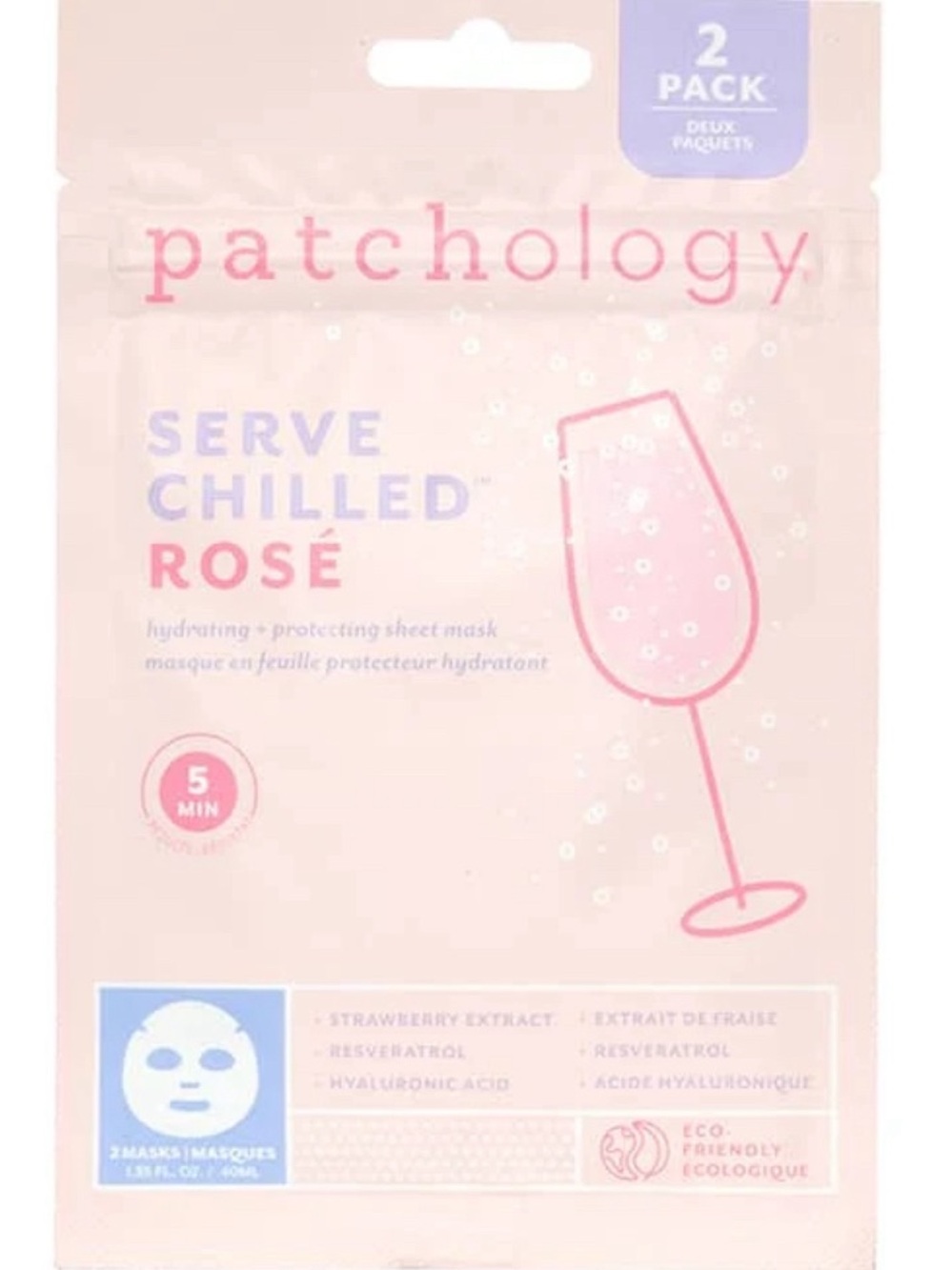 Patchology Serve Chilled Rosé Hydrating Sheet Mask - 2 Pack